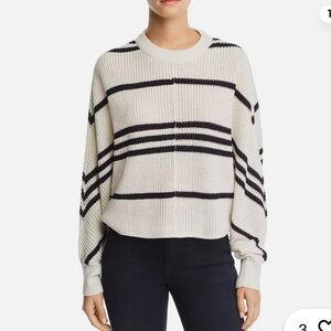 Aqua oversized striped cropped sweater sz XS‎